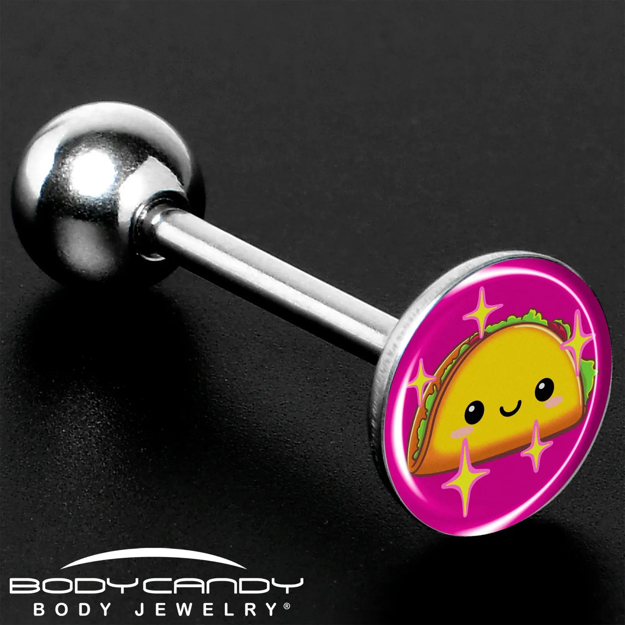 Mexican Fiesta Cute Taco Barbell Tongue Ring by Onyx O - BodyCandy - Flyclothing LLC