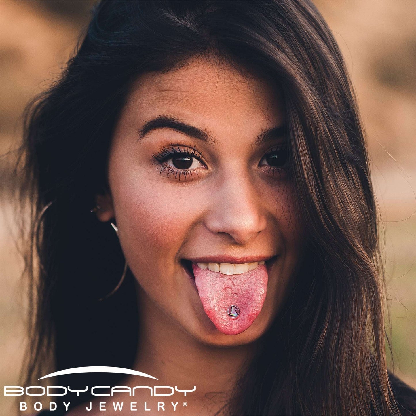 Disco Spirit Ghost Barbell Tongue Ring by Onyx O