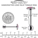 Disco Spirit Ghost Barbell Tongue Ring by Onyx O