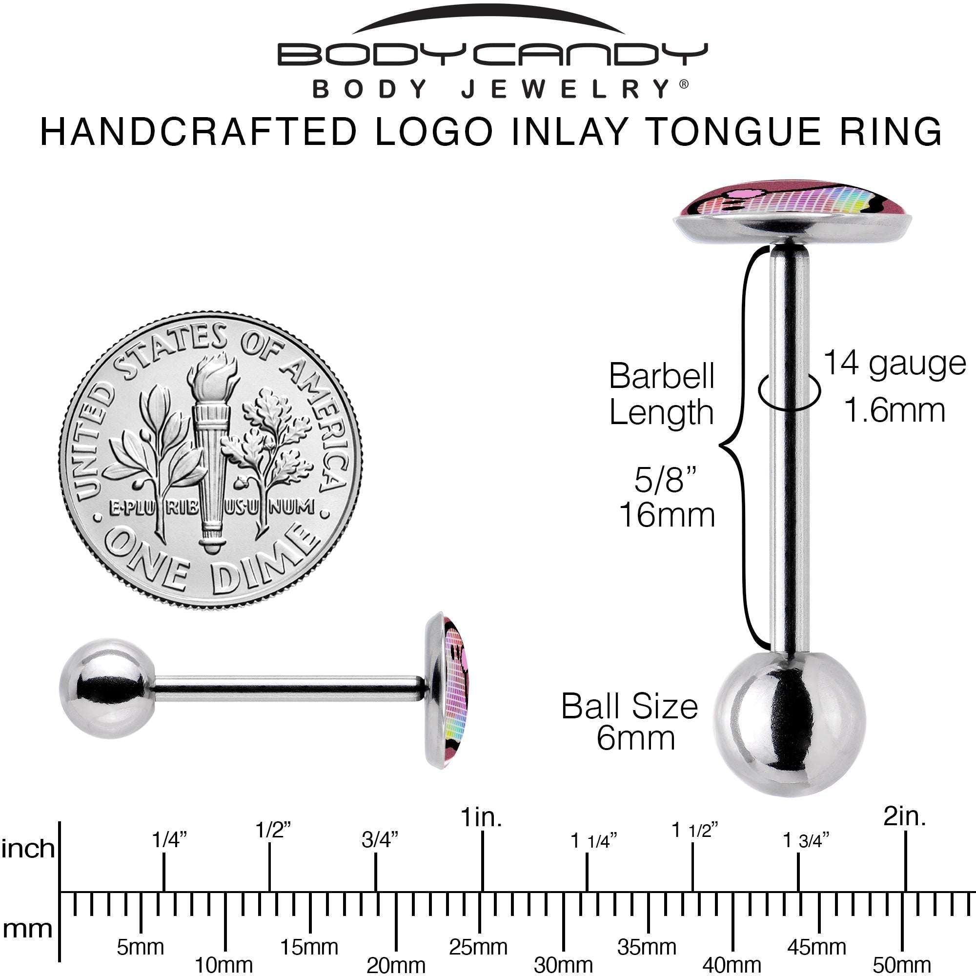Disco Spirit Ghost Barbell Tongue Ring by Onyx O