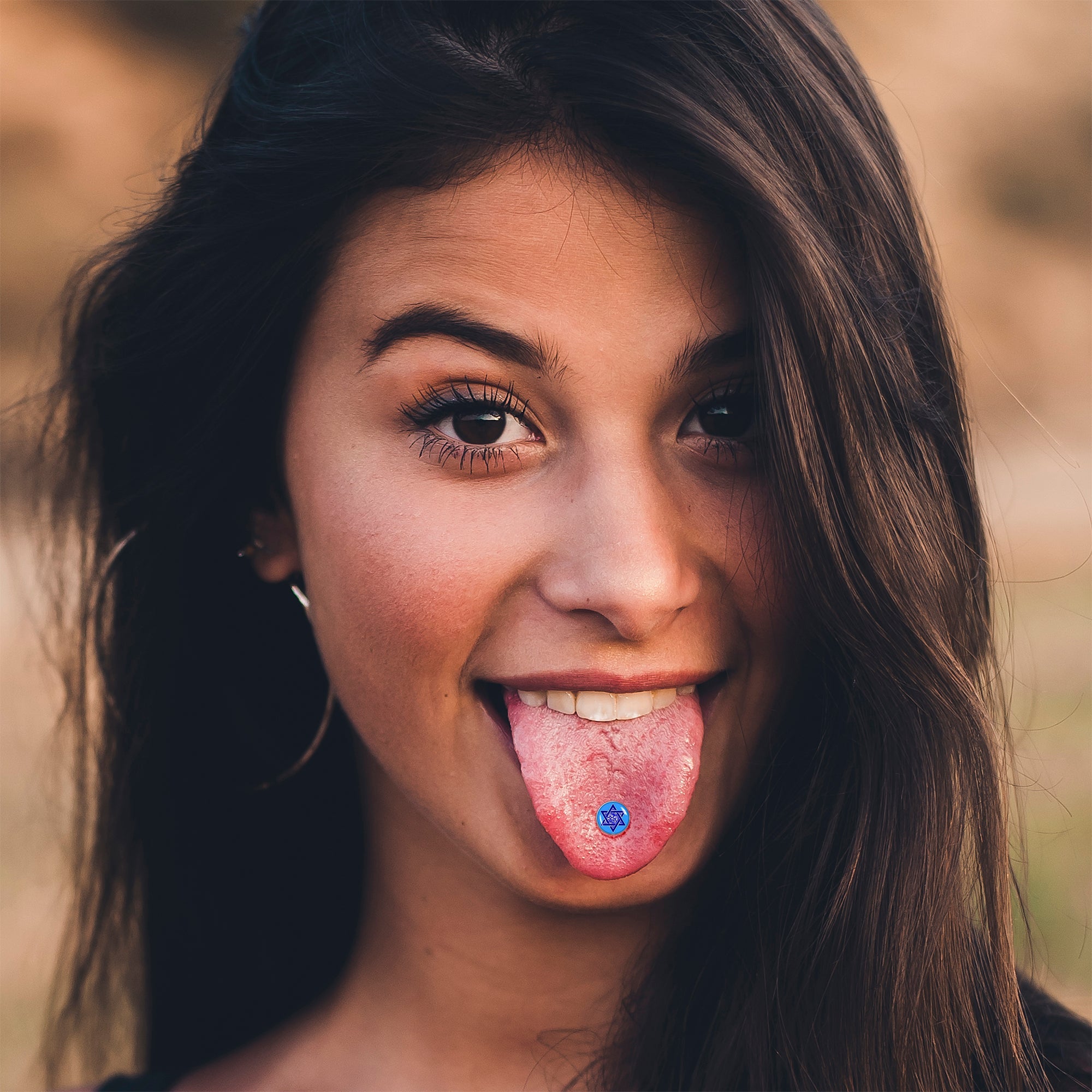 Floral Star of David Barbell Tongue Ring by Onyx O