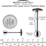 Jolly AF Festive Holiday Barbell Tongue Ring by Onyx O