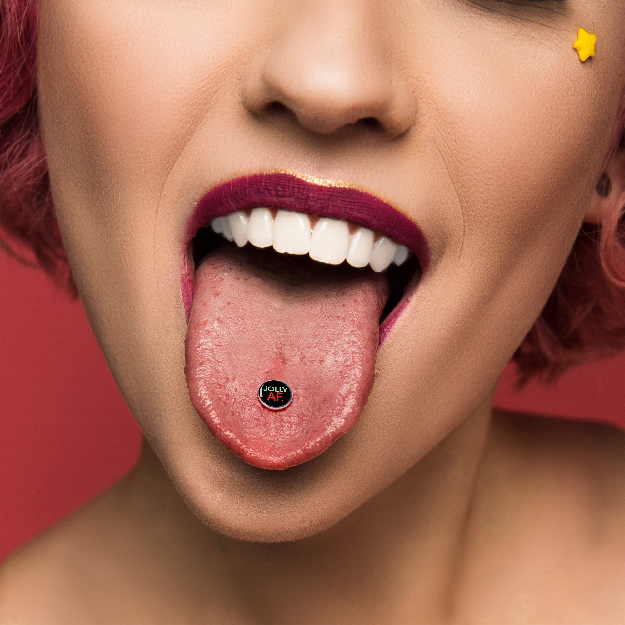 Jolly AF Festive Holiday Barbell Tongue Ring by Onyx O