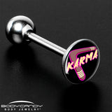 Karmic Boomerang Barbell Tongue Ring by Onyx O