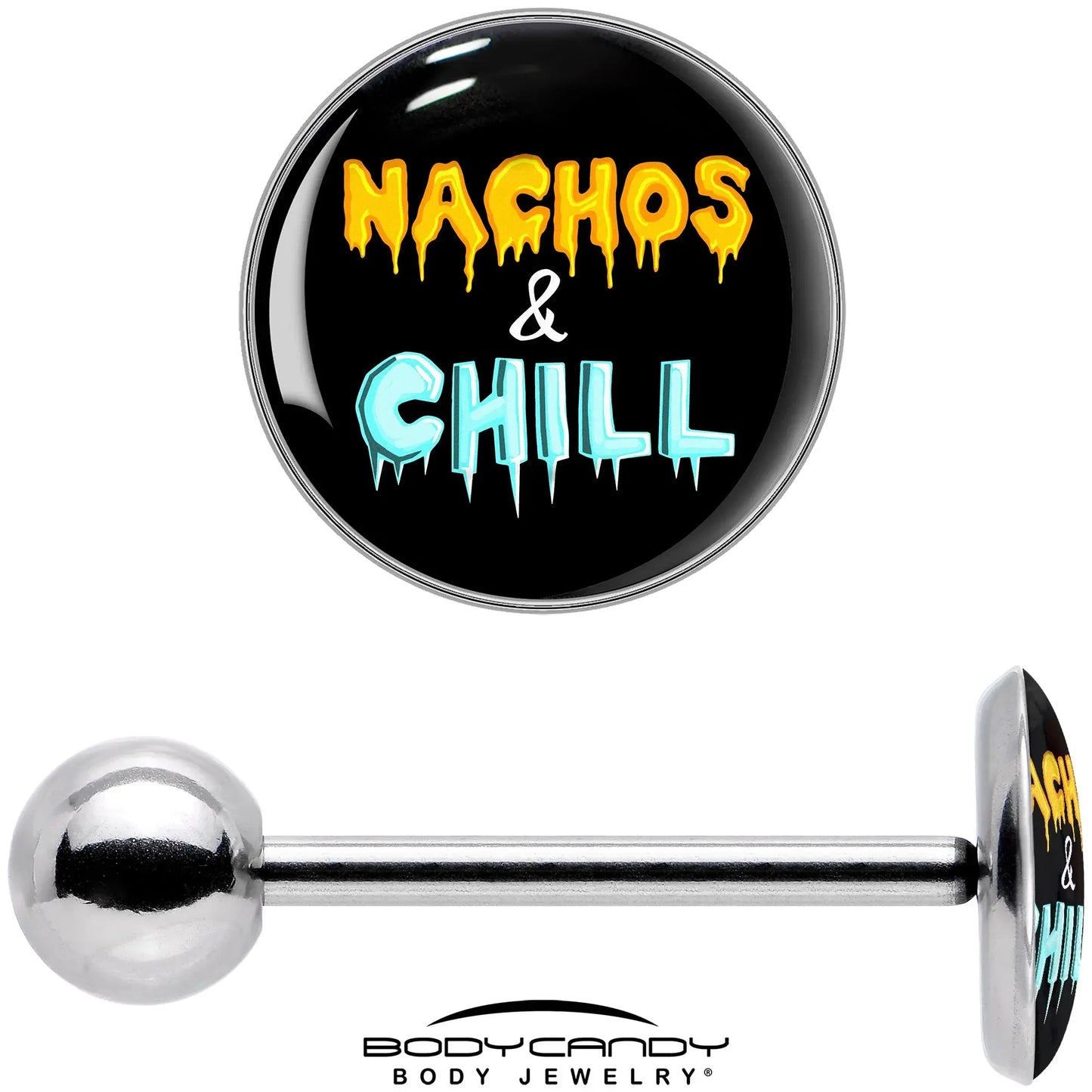 Nachos and Chill Barbell Tongue Ring by Onyx O - BodyCandy - Flyclothing LLC