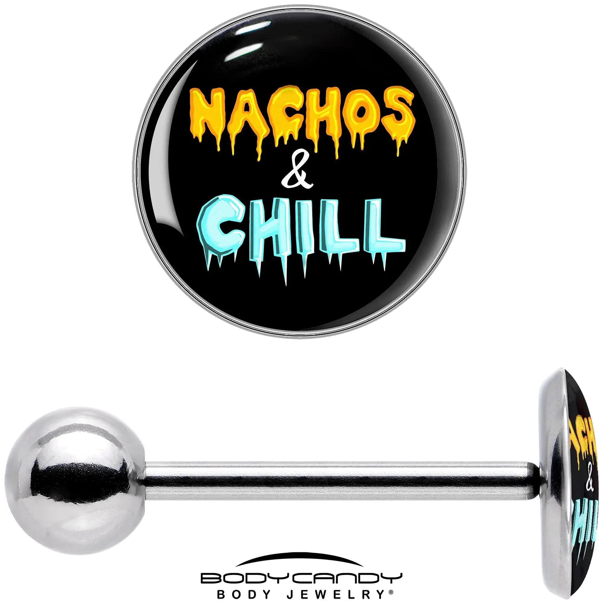 Nachos and Chill Barbell Tongue Ring by Onyx O - BodyCandy - Flyclothing LLC