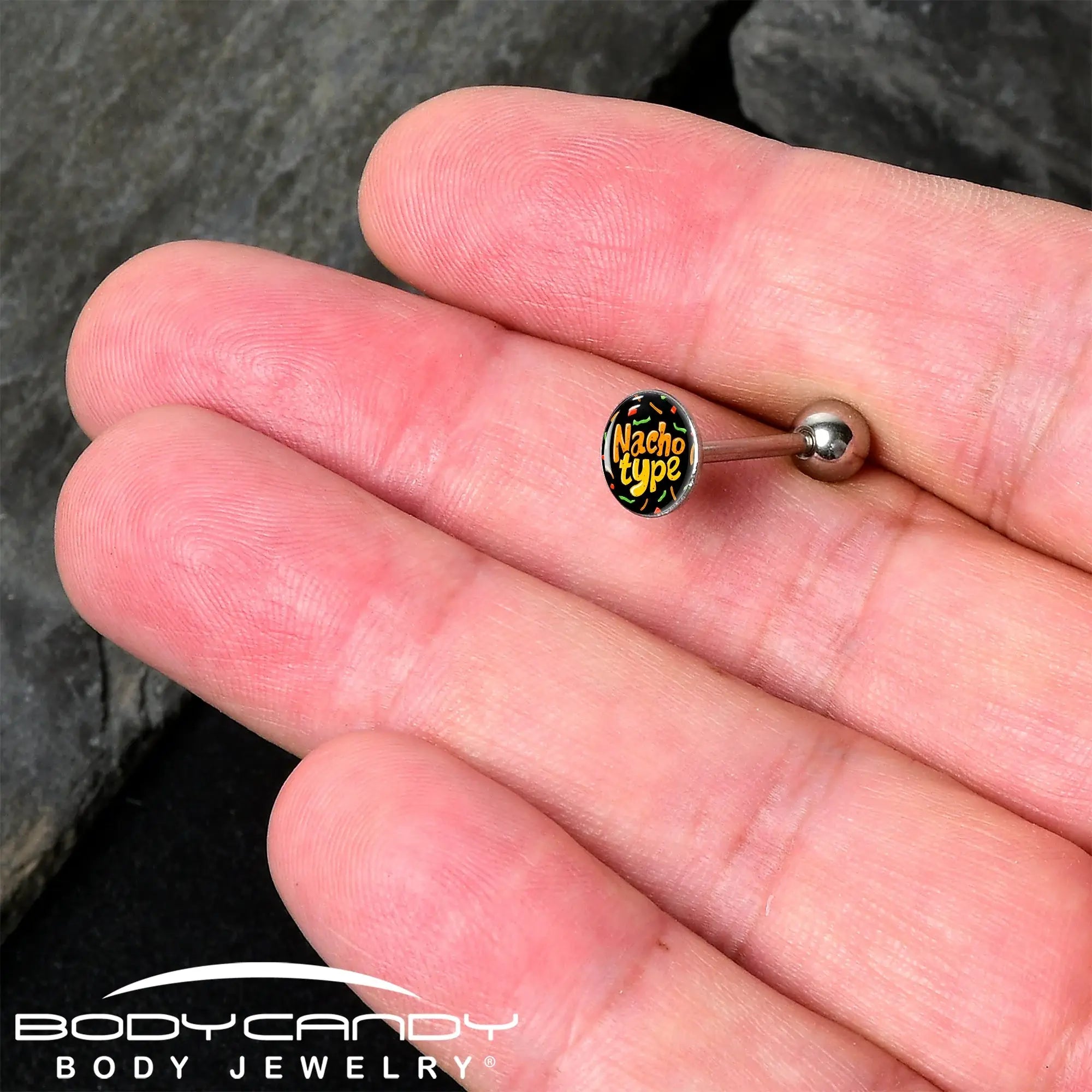 Nacho Type Barbell Tongue Ring by Onyx O - BodyCandy - Flyclothing LLC