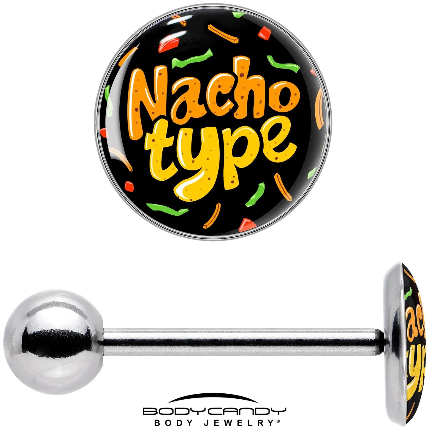 Nacho Type Barbell Tongue Ring by Onyx O - BodyCandy - Flyclothing LLC