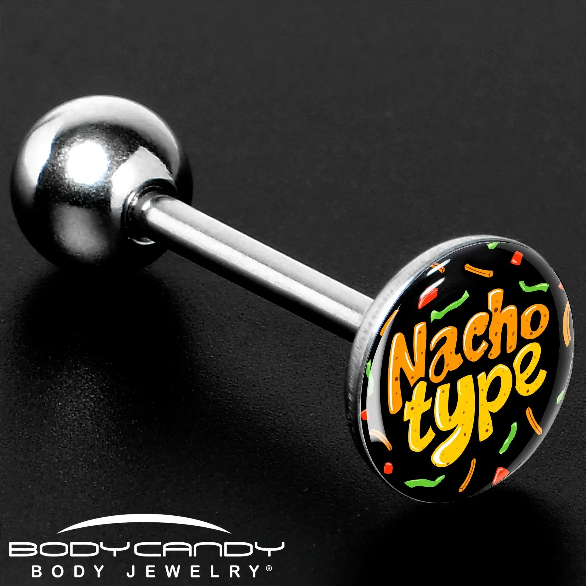 Nacho Type Barbell Tongue Ring by Onyx O - BodyCandy - Flyclothing LLC
