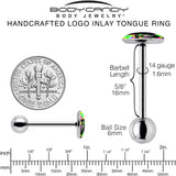 Ultra Bright Melting Skull Barbell Tongue Ring by Onyx O