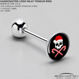 Santa Pirate Candy Cane Barbell Tongue Ring by Onyx O