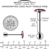 Santa Pirate Candy Cane Barbell Tongue Ring by Onyx O