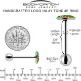 Santa Sloth Holiday Barbell Tongue Ring by Onyx O