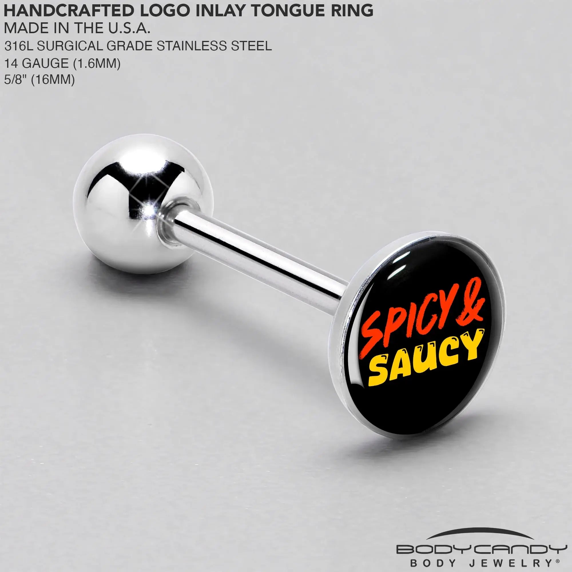Spicy and Saucy Barbell Tongue Ring by Onyx O - BodyCandy - Flyclothing LLC