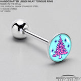 Pastel Christmas Tree Barbell Tongue Ring by Onyx O
