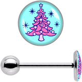 Pastel Christmas Tree Barbell Tongue Ring by Onyx O