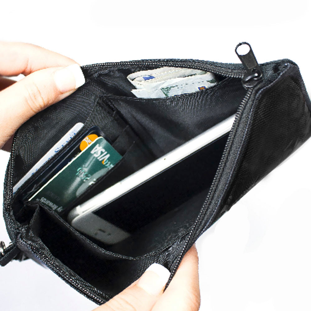 Canvas Zipper Wallet - LARGE - THE APOTHECARY DIARIES Maomao Thinking Pose and Title Logo Black/Greens