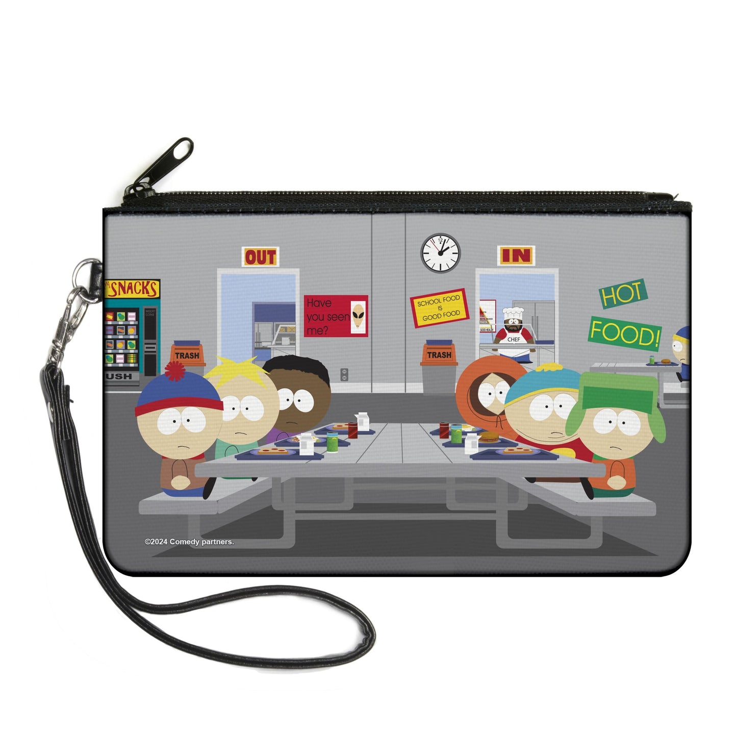 Canvas Zipper Wallet - LARGE - South Park Boys Group Cafeteria Table Scene