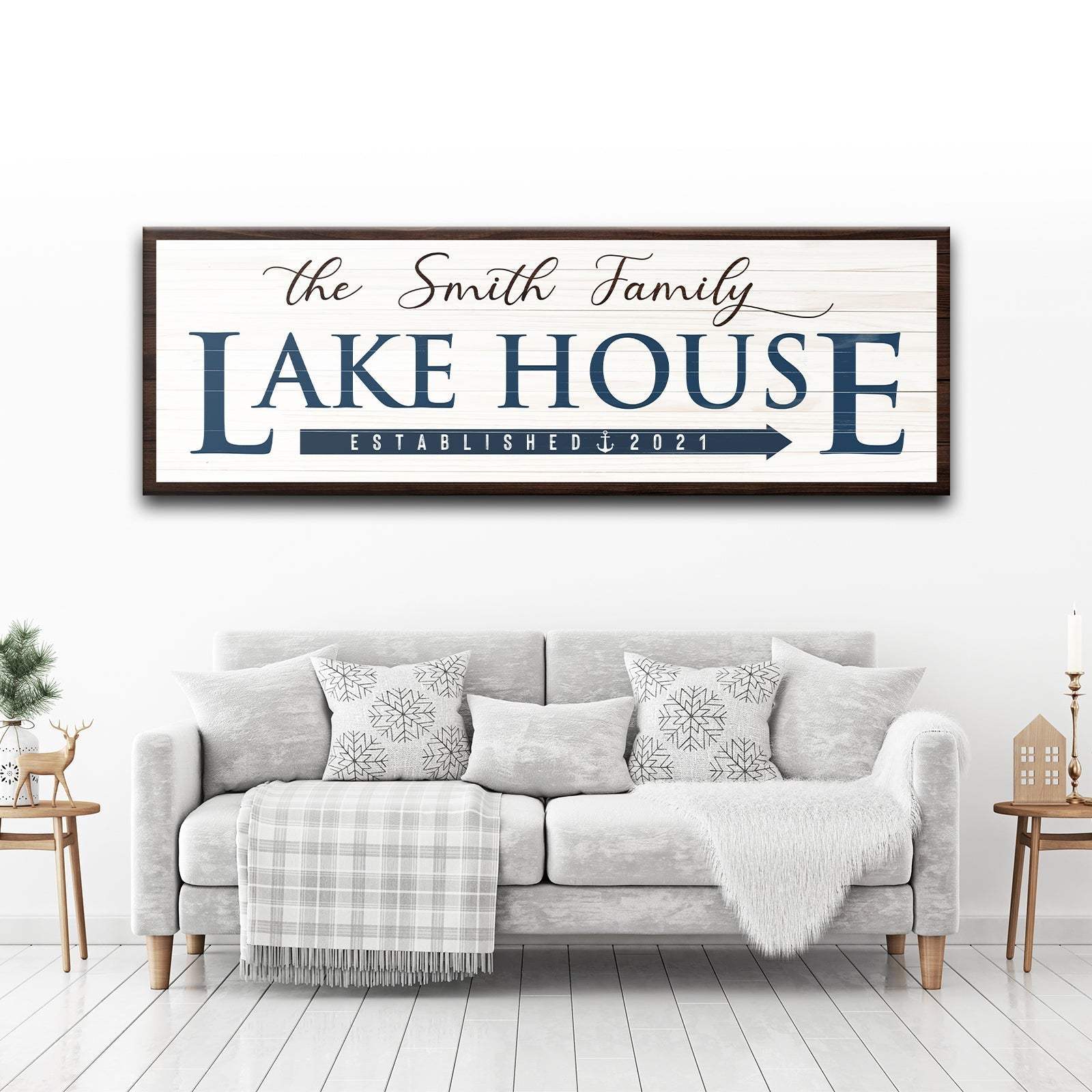 Family Lake House Arrow Sign III - Tailored Canvases - Flyclothing LLC