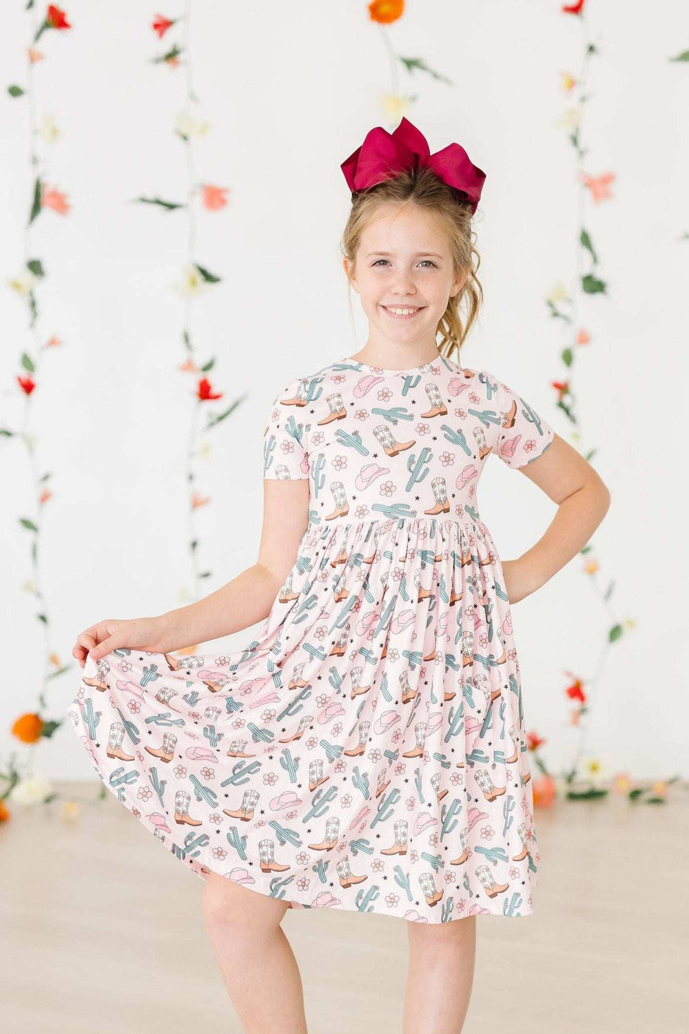 Cactus Cowgirl S/S Pocket Twirl Dress - Mila & Rose ® - Flyclothing LLC