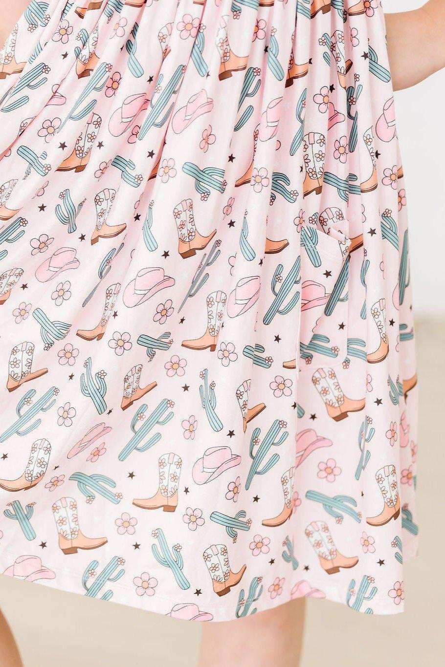 Cactus Cowgirl S/S Pocket Twirl Dress - Mila & Rose ® - Flyclothing LLC