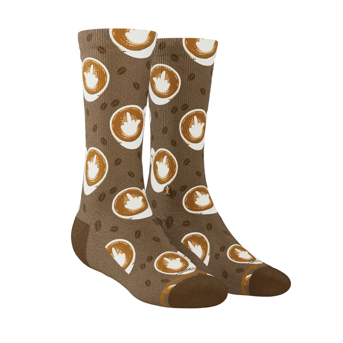 The Caf-fiend | Coffee Heel Hammock™ Crew Socks - Shinesty - Flyclothing LLC