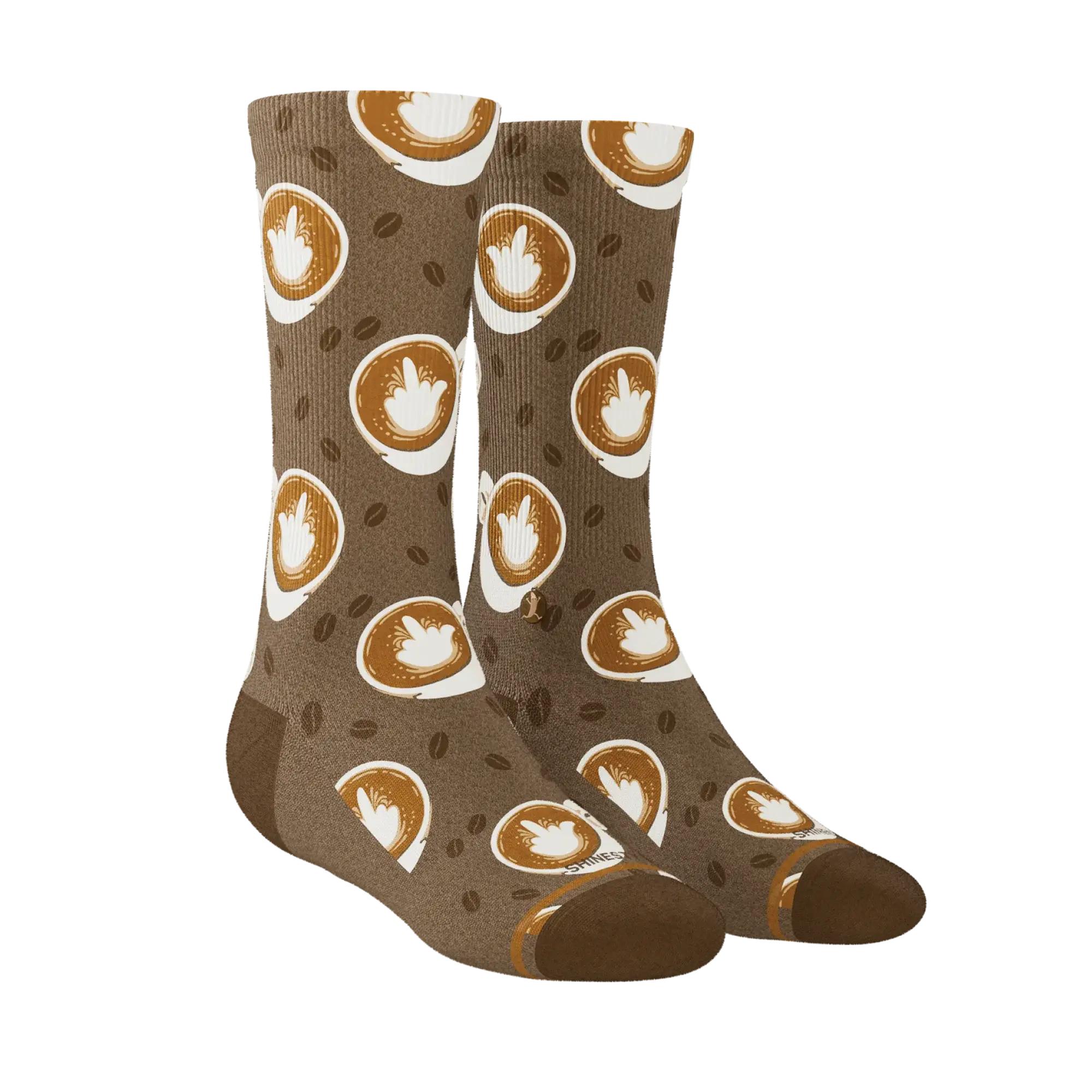 The Caf-fiend | Coffee Heel Hammock™ Crew Socks - Shinesty - Flyclothing LLC