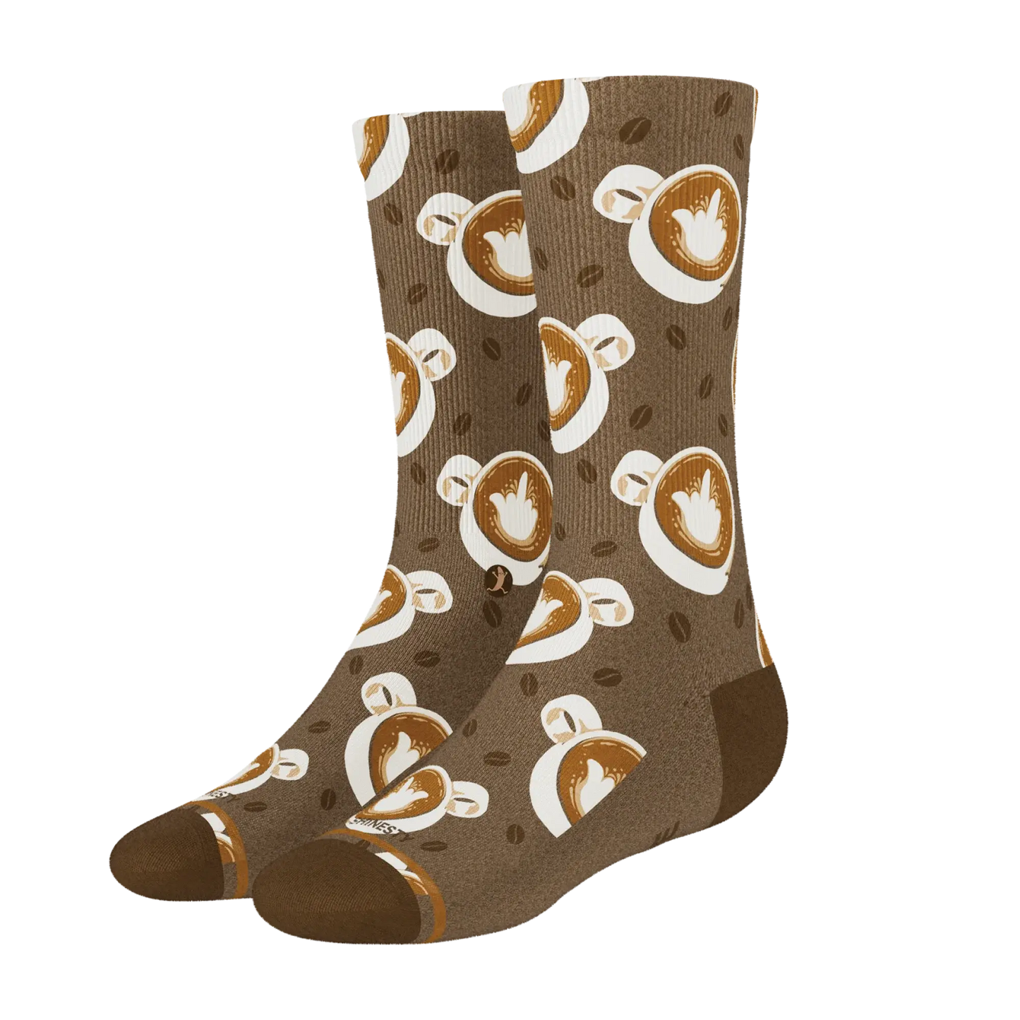 The Caf-fiend | Coffee Heel Hammock™ Crew Socks - Shinesty - Flyclothing LLC