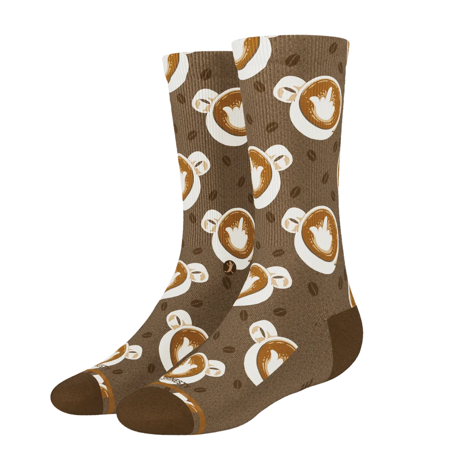 The Caf-fiend | Coffee Heel Hammock™ Crew Socks - Shinesty - Flyclothing LLC