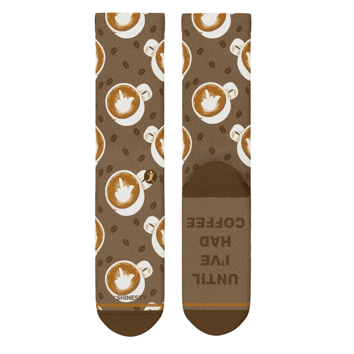 The Caf-fiend | Coffee Heel Hammock™ Crew Socks - Shinesty - Flyclothing LLC