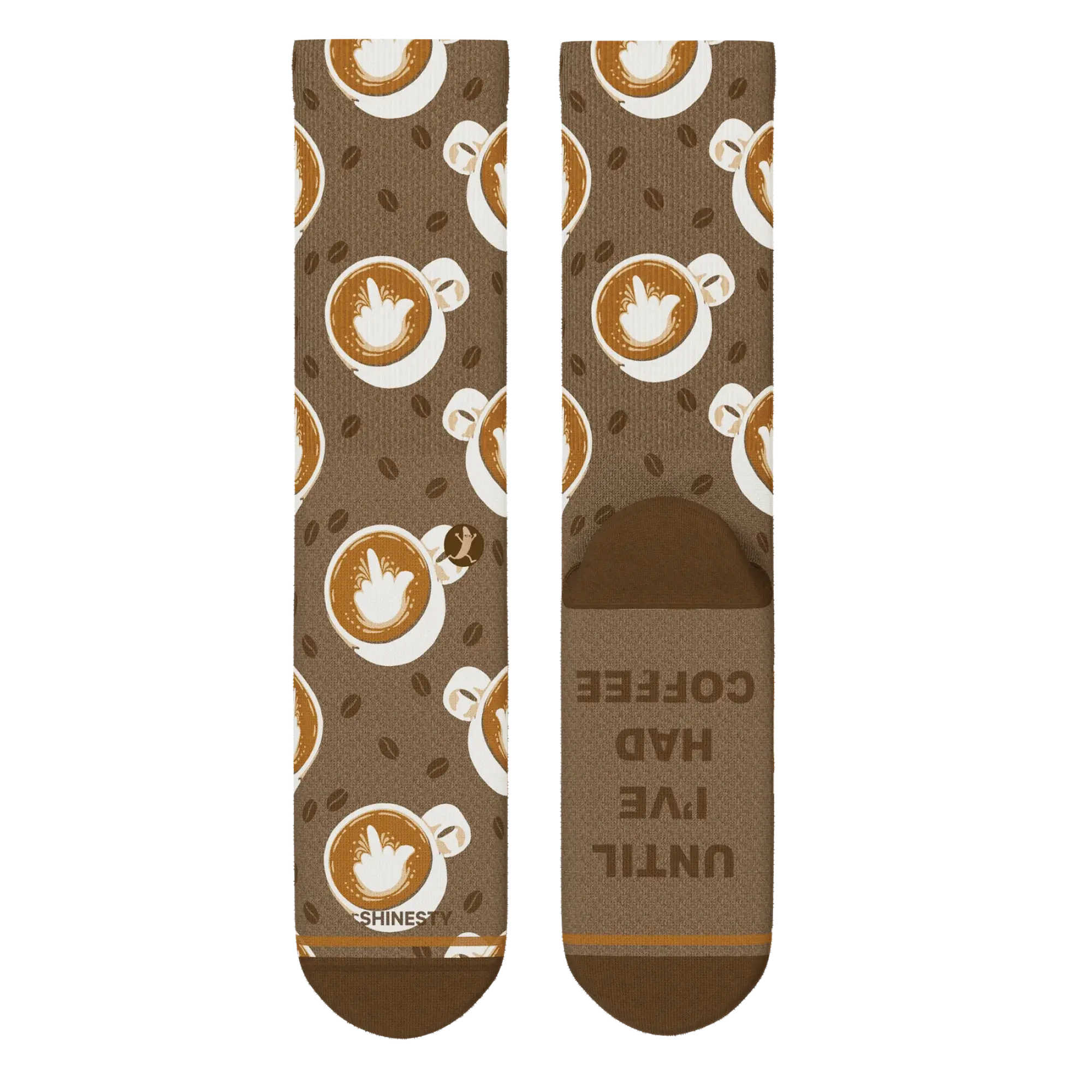 The Caf-fiend | Coffee Heel Hammock™ Crew Socks - Shinesty - Flyclothing LLC