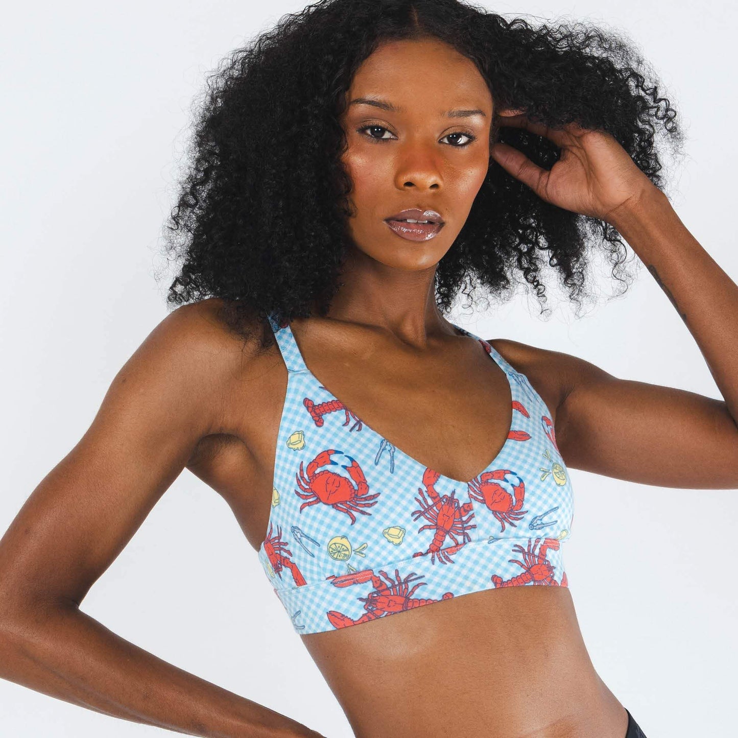 The Cajun Cookout | Summer Crabs Boob Hammock™ Plunge Bralette - Shinesty - Flyclothing LLC