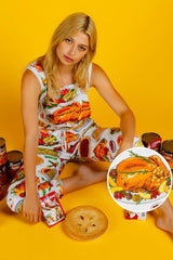 The Spread | Womens White Thanksgiving Pajamaralls® - Shinesty