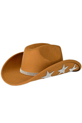 C.C American Flag Theme Star Stone Vegan Felt Cowboy Hat - Madeline Love - Flyclothing LLC