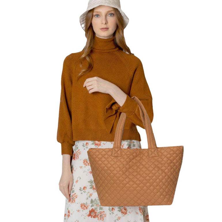 Quilted Padded Puffer Tote Bag - Madeline Love - Flyclothing LLC