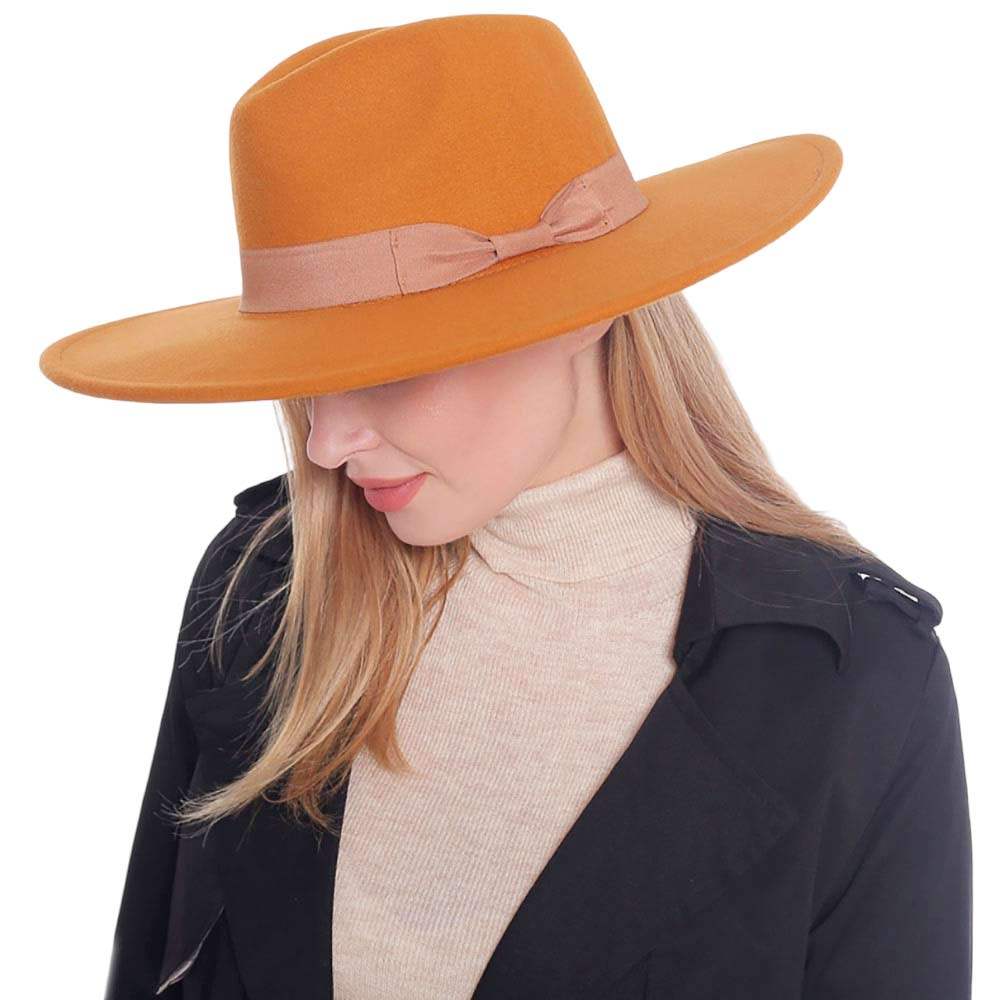 Bow Band Pointed Solid Panama Hat - Madeline Love - Flyclothing LLC