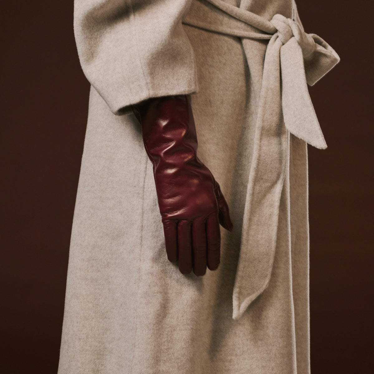 Camilla (xb) - Italian long leather winter gloves with luxurious cashmere lining - Leather Gloves Online - Flyclothing LLC