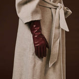 Camilla (xb) - Italian long leather winter gloves with luxurious cashmere lining - Leather Gloves Online - Flyclothing LLC