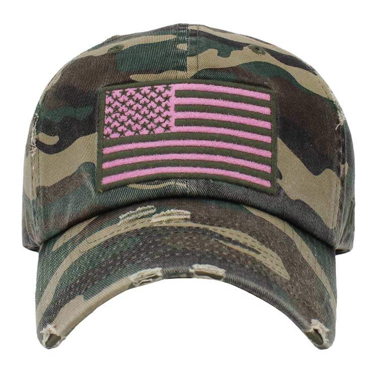 American USA Flag Vintage Baseball Cap - Madeline Love - Flyclothing LLC