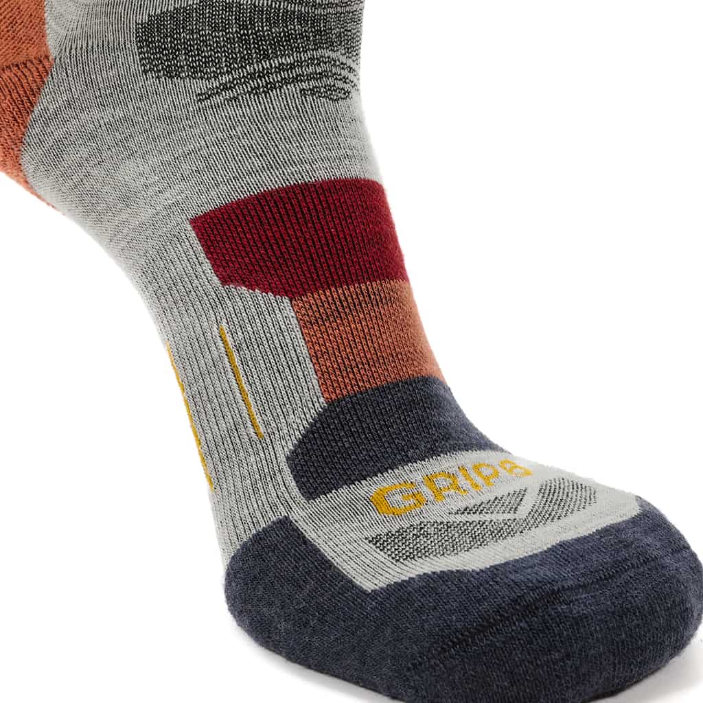 8 Pairs Campfire - Hike Crew Lightweight Merino Wool Sock - GRIP6 - Flyclothing LLC