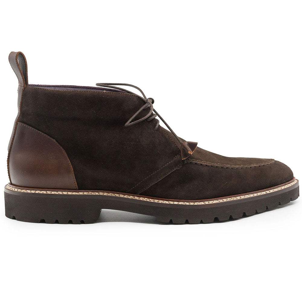 46-605-NIC CAMPO HIGH Italian Sueded Goatskin Chukka Boot, Nicotine - Zelli Italia - Flyclothing LLC
