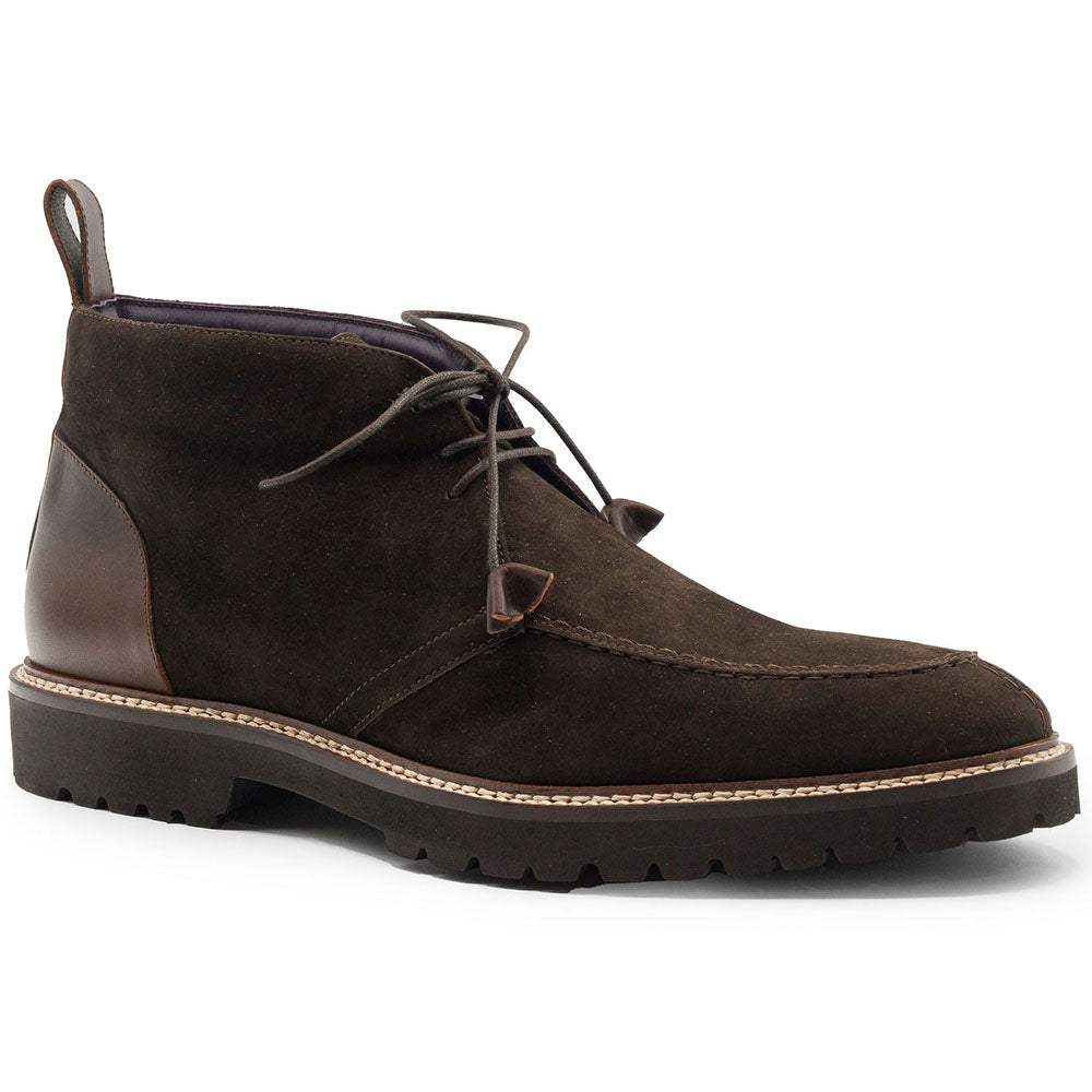 46-605-NIC CAMPO HIGH Italian Sueded Goatskin Chukka Boot, Nicotine - Zelli Italia - Flyclothing LLC
