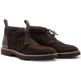 46-605-NIC CAMPO HIGH Italian Sueded Goatskin Chukka Boot, Nicotine - Zelli Italia - Flyclothing LLC