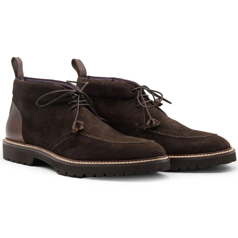 46-605-NIC CAMPO HIGH Italian Sueded Goatskin Chukka Boot, Nicotine - Zelli Italia - Flyclothing LLC