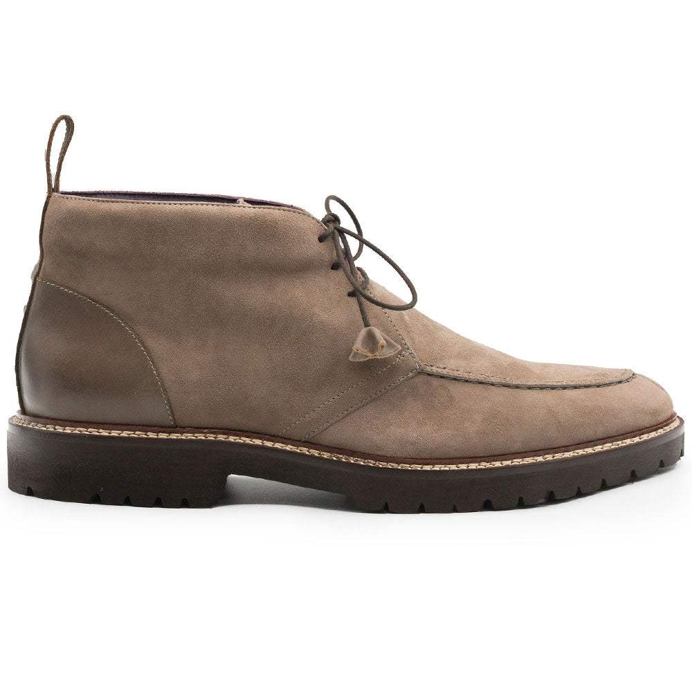 46-605-TPE CAMPO HIGH Italian Sueded Goatskin Chukka Boot, Taupe - Zelli Italia - Flyclothing LLC