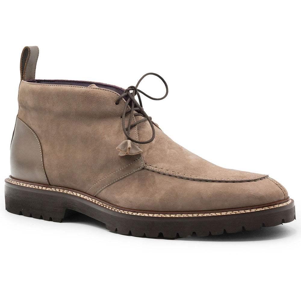 46-605-TPE CAMPO HIGH Italian Sueded Goatskin Chukka Boot, Taupe - Zelli Italia - Flyclothing LLC