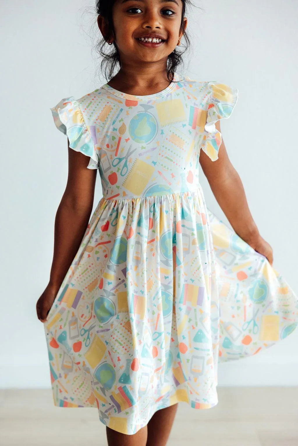 Campus Cutie Flutter Sleeve Twirl Dress - Mila & Rose ® - Flyclothing LLC