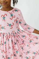 Candy Cane Cutie 3/4 Sleeve Pocket Twirl Dress - Mila & Rose ® - Flyclothing LLC