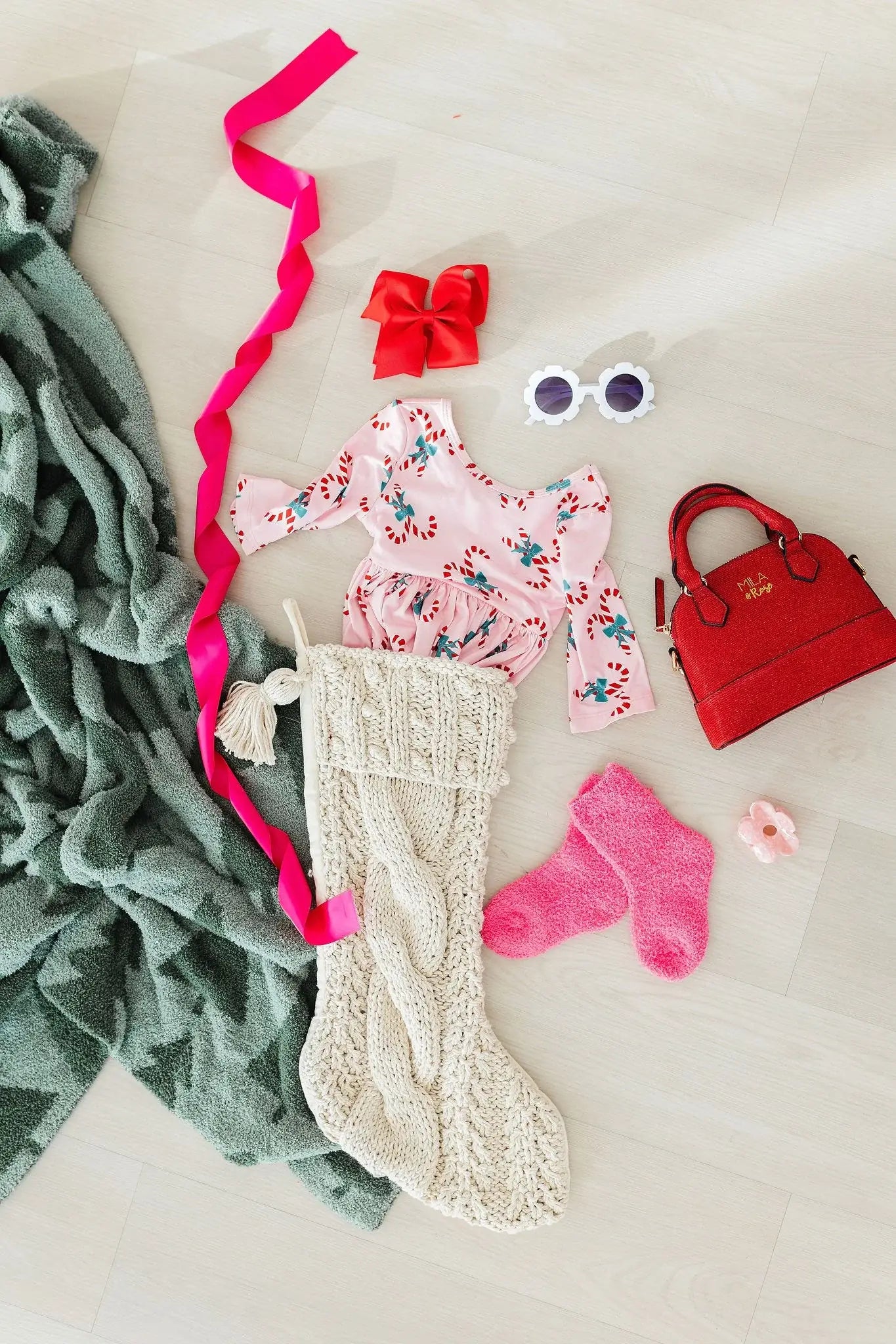 Candy Cane Cutie 3/4 Sleeve Pocket Twirl Dress - Mila & Rose ® - Flyclothing LLC