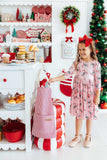 Candy Cane Cutie 3/4 Sleeve Pocket Twirl Dress - Mila & Rose ® - Flyclothing LLC